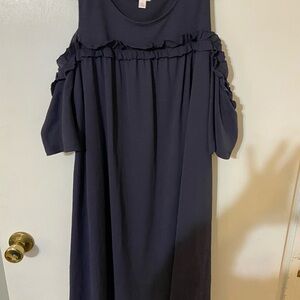 LC Lauren Conrad Navy Ribbed Top